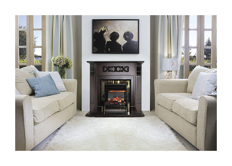 Портал Venice (классика Opti-Myst и Optiflame) махагон коричневый антик