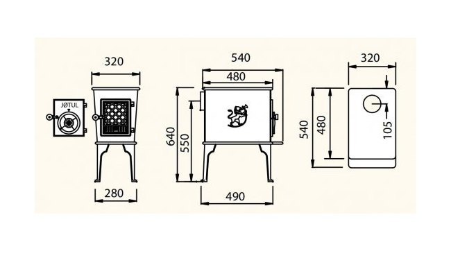 Чугунная печь-камин Jotul F 602 N GD BP