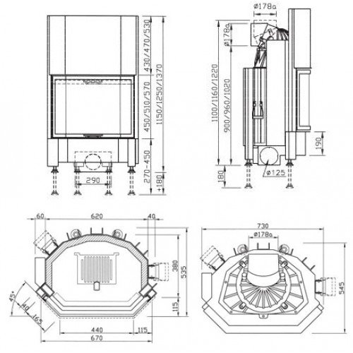 Каминная топка Schmid Pano 6751 h