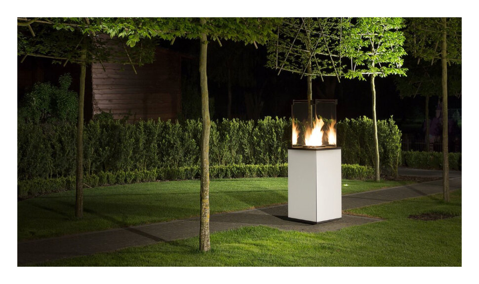 Газовый нагреватель Kratki PATIO mini, B (белое стекло) с пультом ДУ