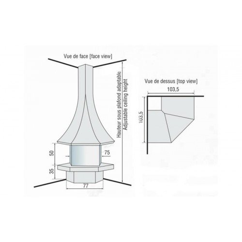 Камин JC Bordelet Julietta 985 angle vitree (угловой со стеклом)