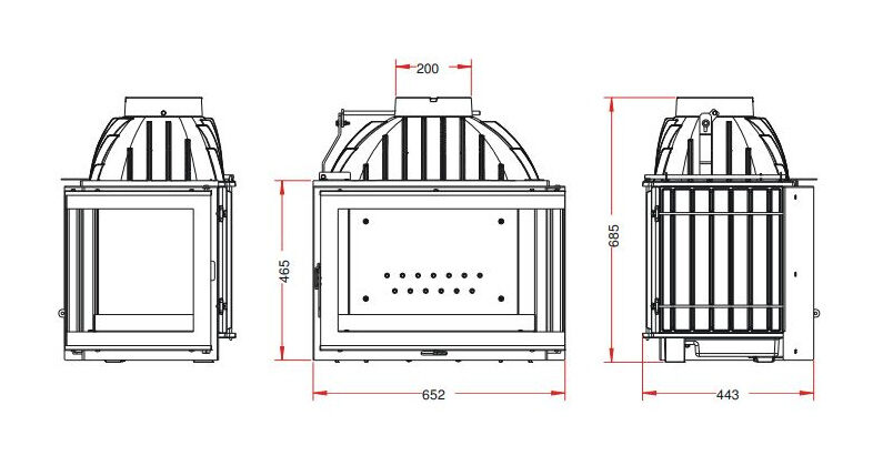 Каминная топка Invicta Grand Angel 700 (Гранд Ангел 700) принтинг стекло справа