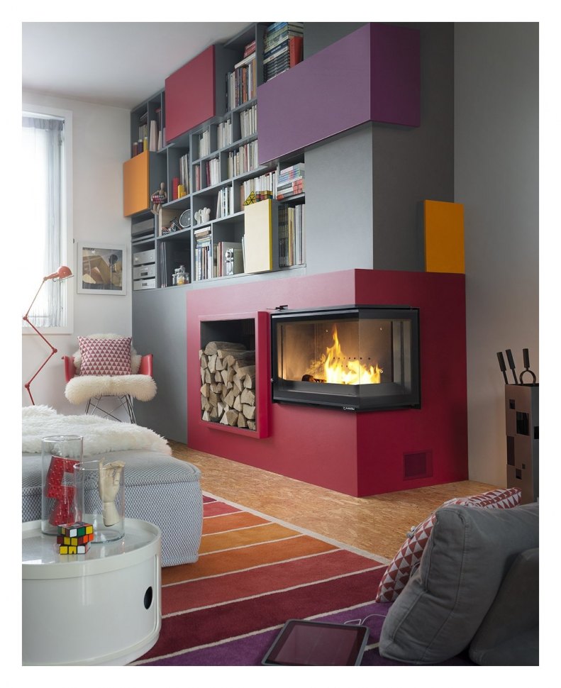 Каминная топка Invicta Grand Angel 700 (Гранд Ангел 700) принтинг стекло справа