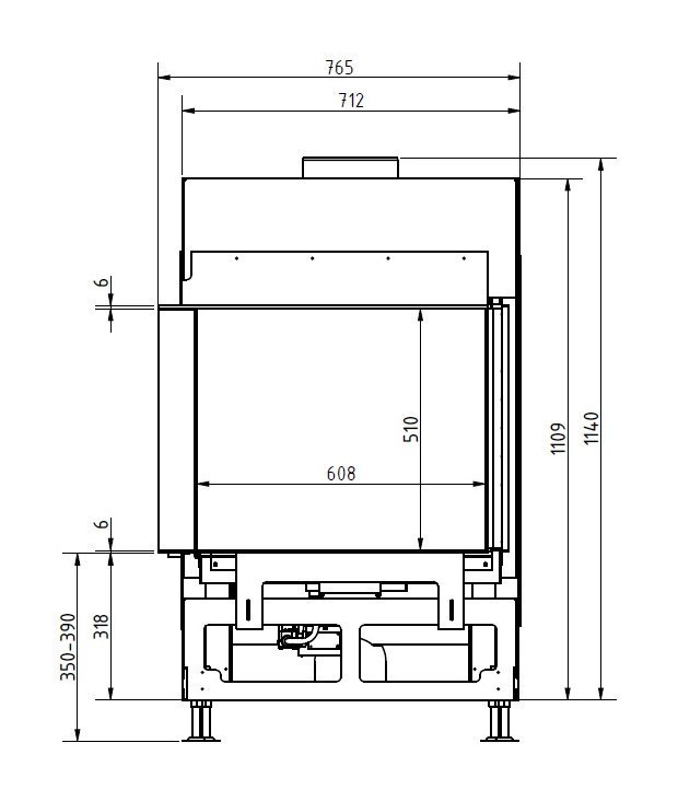 Каминная топка газовая Schmid Ekko G L 67 51
