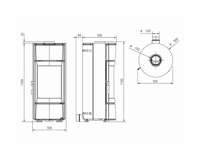 Печь-камин La Nordica Fortuna Steel Nero Antracite