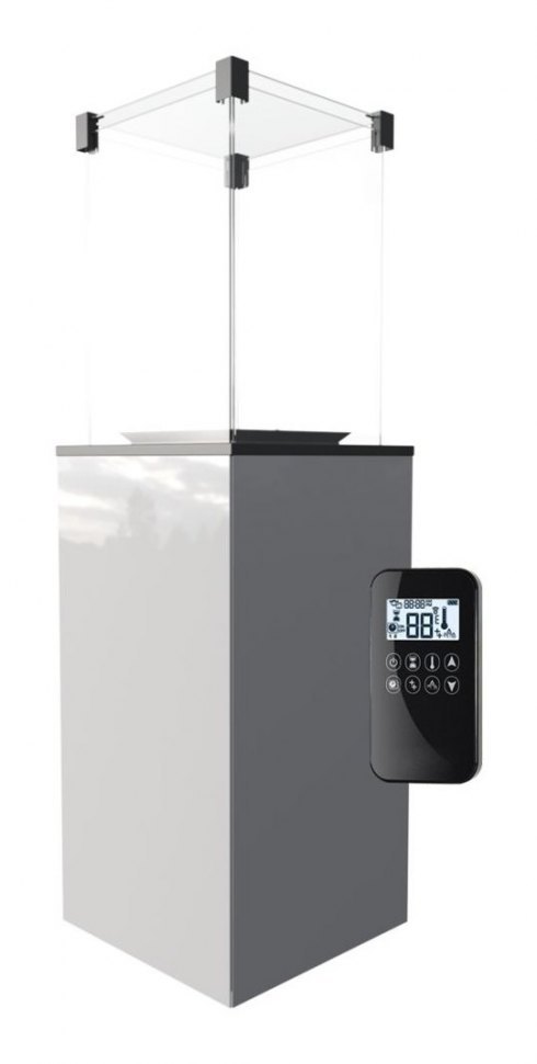 Газовый нагреватель Kratki PATIO B (белое стекло) с пультом ДУ