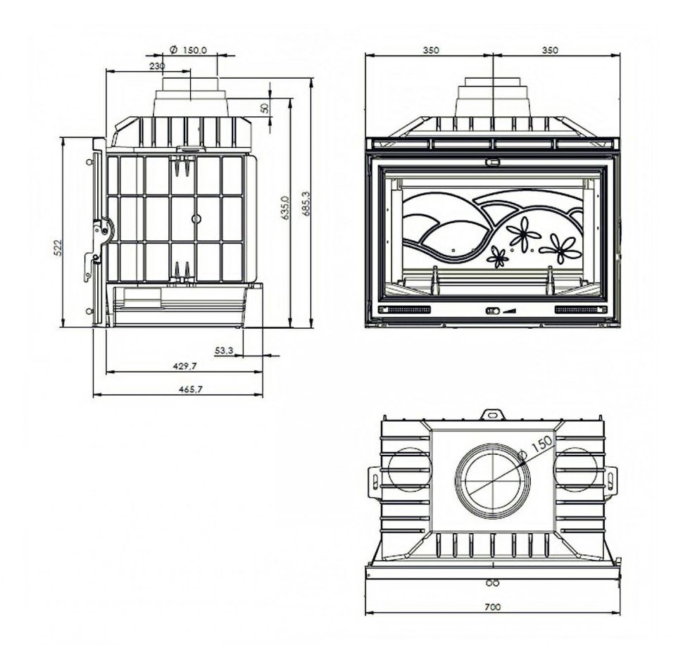 Каминная топка Lacunza RE 700