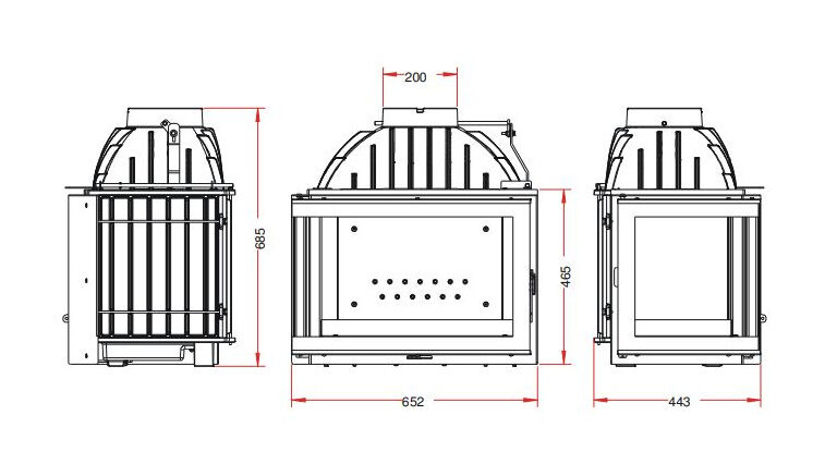 Каминная топка Invicta Grand Angel 700 (Гранд Ангел 700) принтинг стекло слева