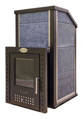 Дровяная печь для бани Klover KLV RT P 35 S (серпентинит Италия) комплект