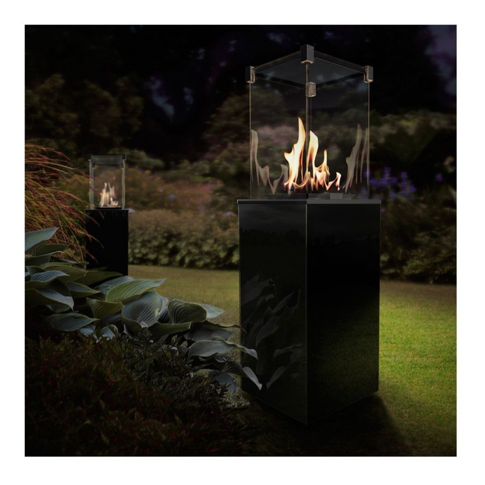 Газовый нагреватель Kratki PATIO CZ (черное стекло) с пультом ДУ