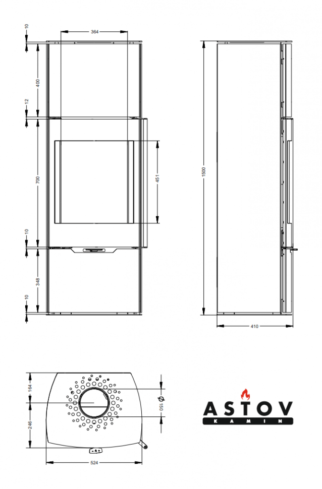 Печь-камин Астов F 451 XL