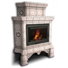 Каминная облицовка КимрПечь Кострома угловая двухъярусная Белый