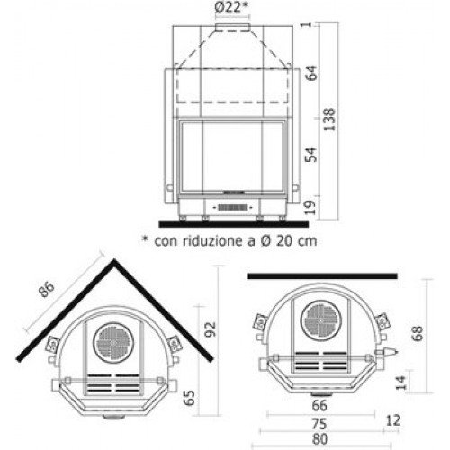 Каминная топка Edilkamin Acquatondo 22 prisma (Акватондо)