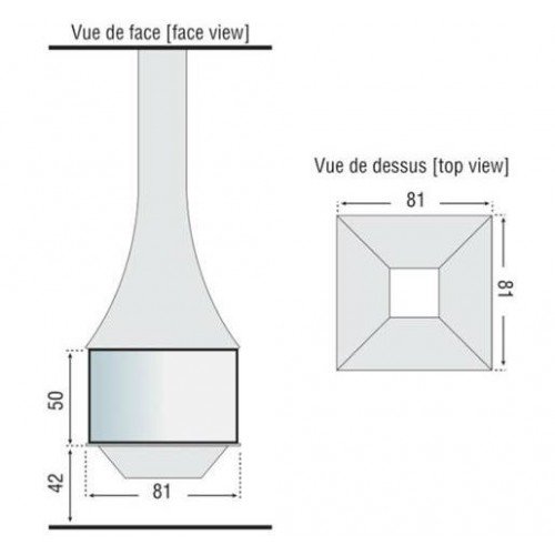 Камин JC Bordelet Julietta 985 BLACK LINE подвесной