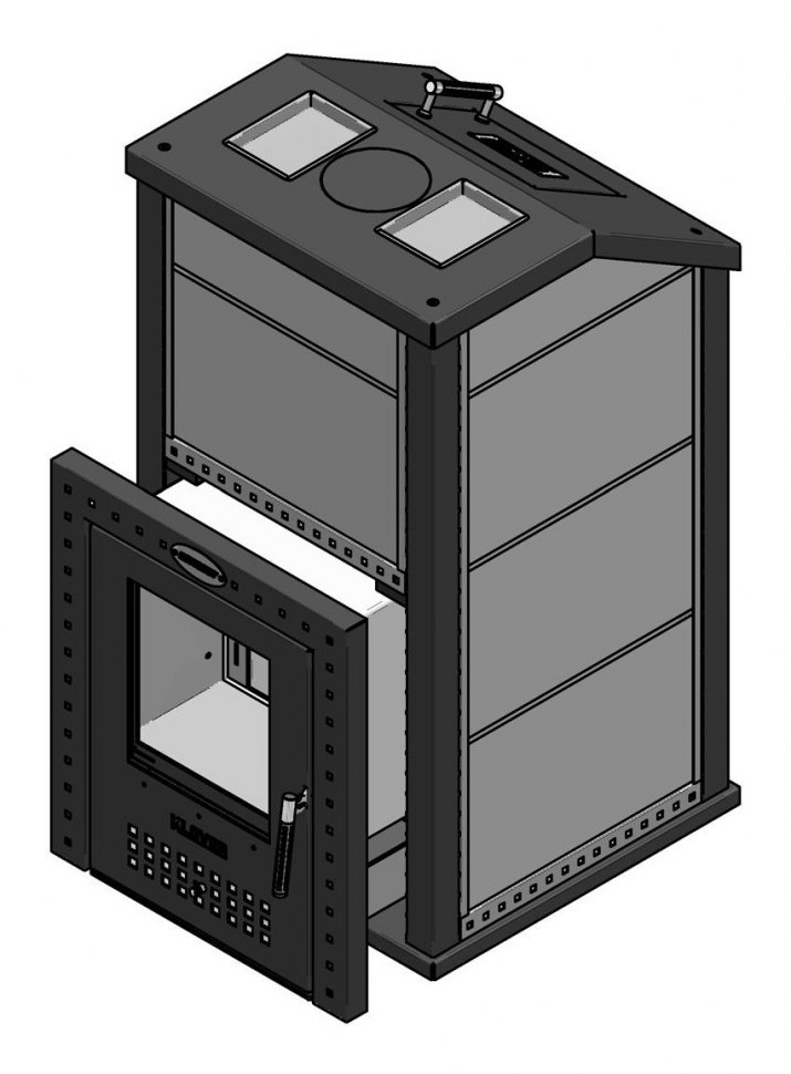 Дровяная печь для бани Klover KLV RT P 35 J (жадеит Россия) комплект