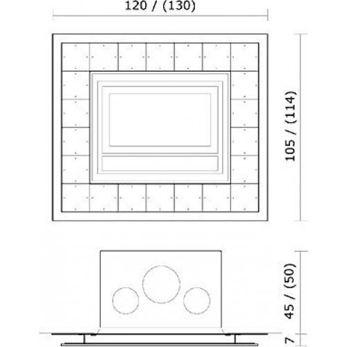 Каминная облицовка EdilKamin High Tech, под Pellinsert 54, Inpellet 54, Luce 54, Luce Plus 54, Deco, Riga