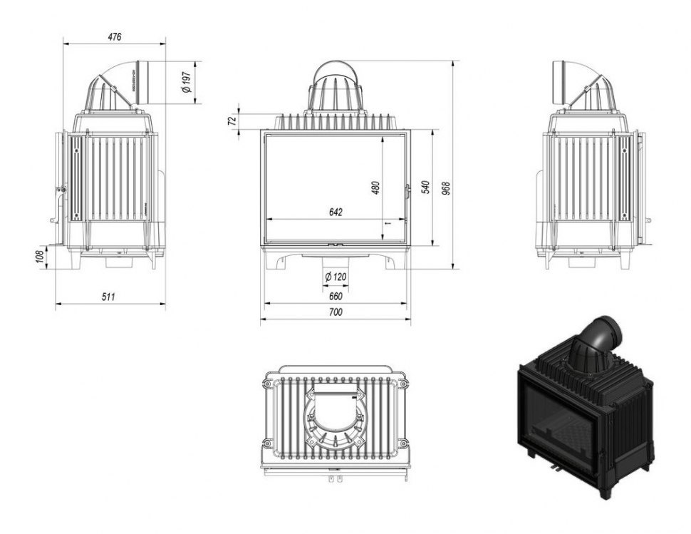 Каминная топка Kratki FRANEK 12