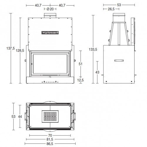 Каминная топка Piazzetta MA 260 B SL