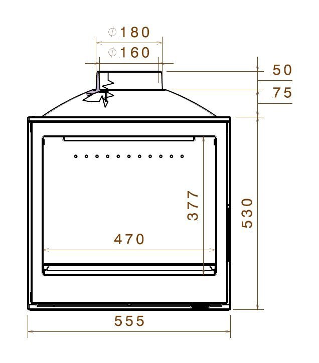 Каминная топка Liseo LCI 5 GFLR (два боковых стекла) (L5 RL)