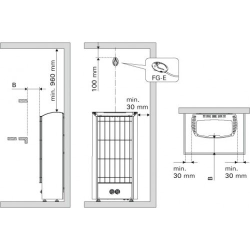Электрическая печь для сауны Harvia Figaro FG90 (встроенное управление)