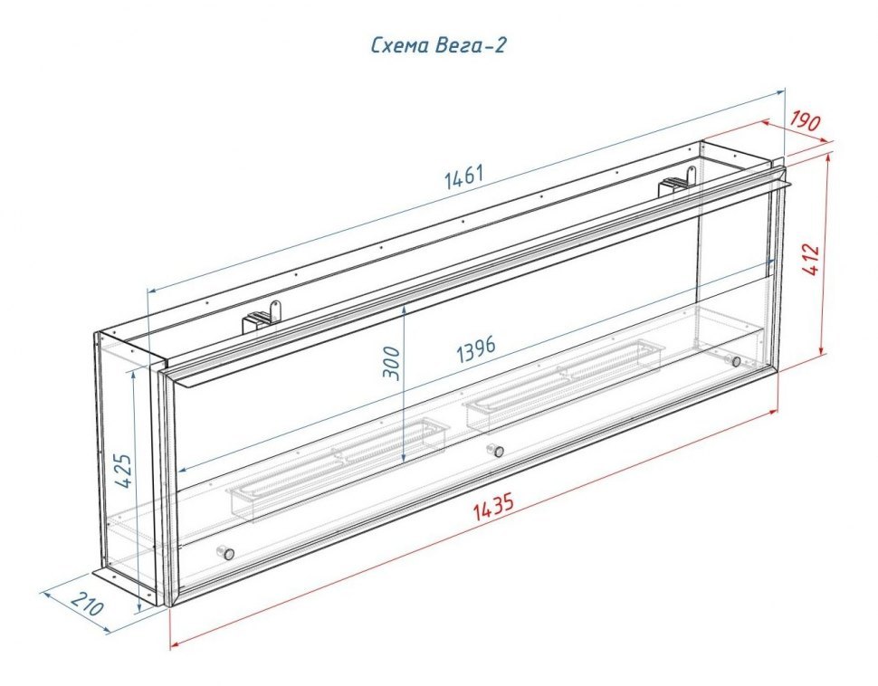 Биокамин портальный LUX FIRE Фаер Бокс Вега-2