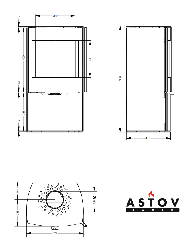 Печь-камин Астов F 341