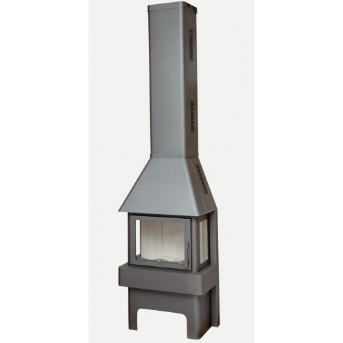 Печь-камин ЭкоКамин Бавария Три стекла графит (ПК 139)