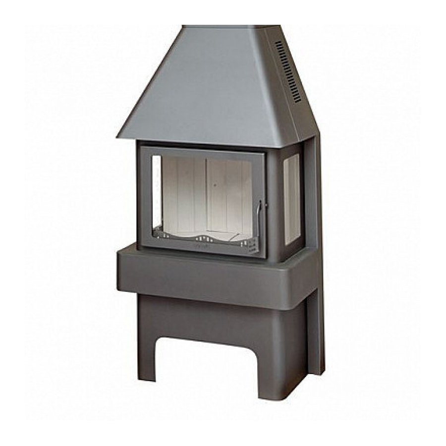 Печь-камин ЭкоКамин Бавария Три стекла графит (ПК 139)