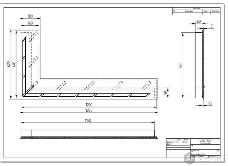 Прямоугольный контейнер ZeFire угловой 1200