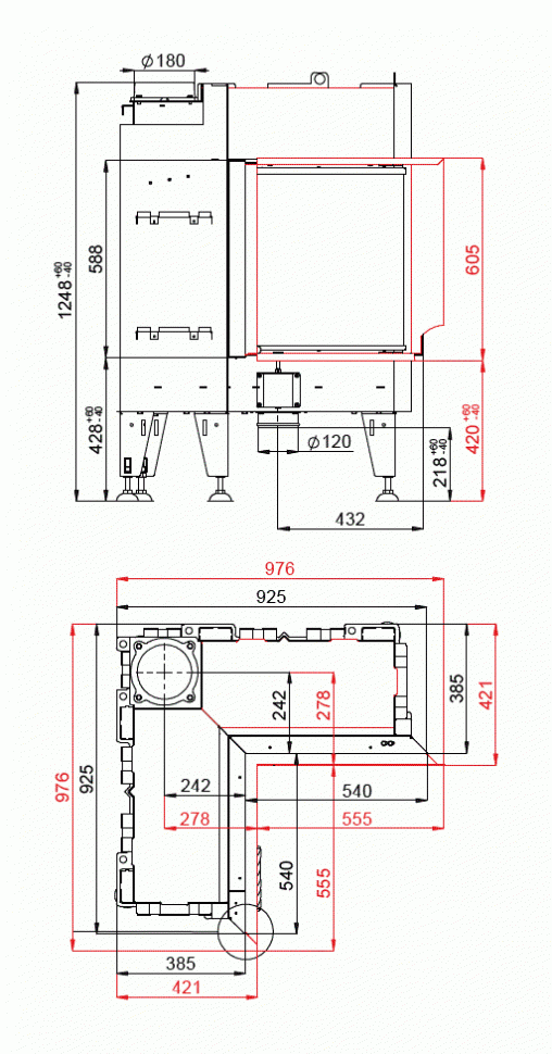 Каминная топка BeF Flat 4 L