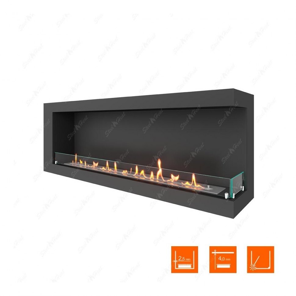 Биокамин угловой SteelHeat ONE 1500 правый (Стекло)