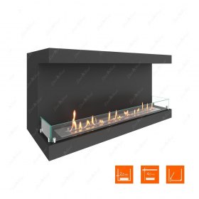 Биокамин фронтальный SteelHeat LONG 1200 (Стекло)