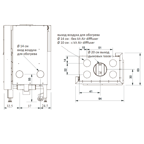 Каминная топка Edilkamin Windo 2 75 dx