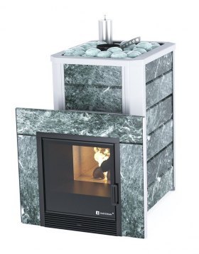 Банная печь ИзиСтим Ялта 15 в камне Змеевик