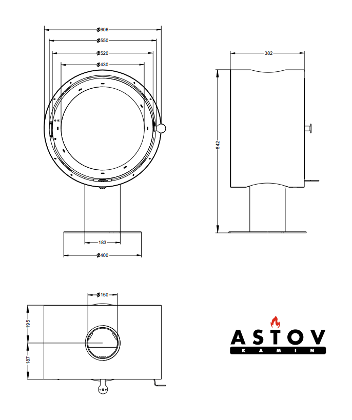 Печь-камин Астов D 600
