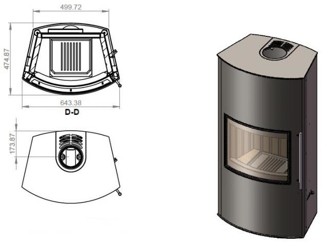 Печь-камин Ember Гордана 480 L