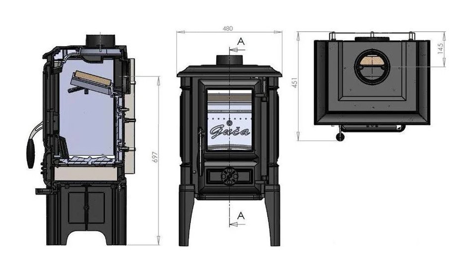 Чугунная печь Guca ARINA (высокая)