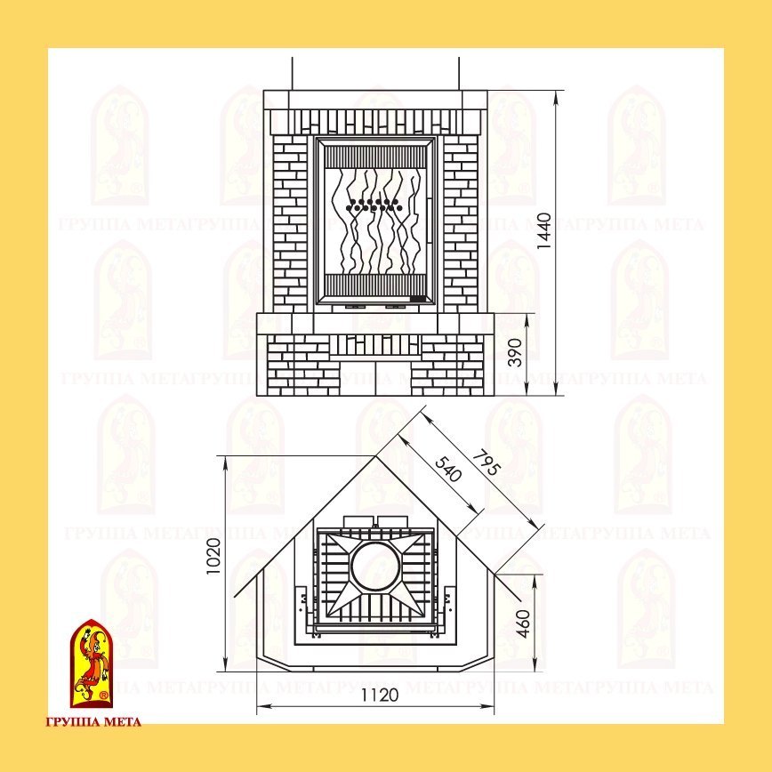 Каминная облицовка Мета АПОЛЛОН 840