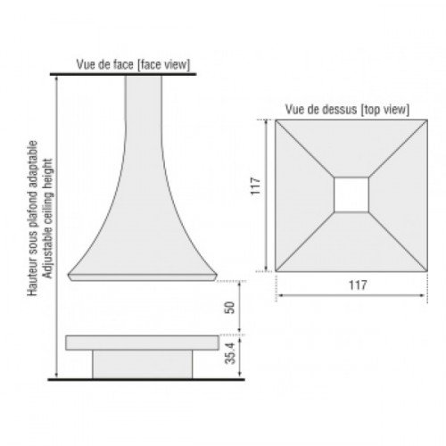 Камин JC Bordelet Julietta 985 centrale vitree (центральный со стеклом)