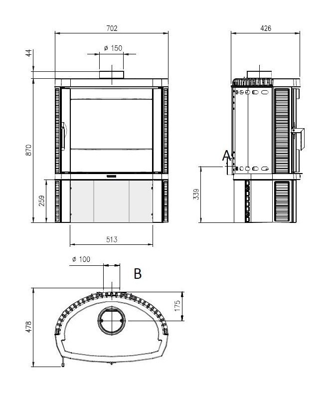 Чугунная печь камин La Nordica Jennifer