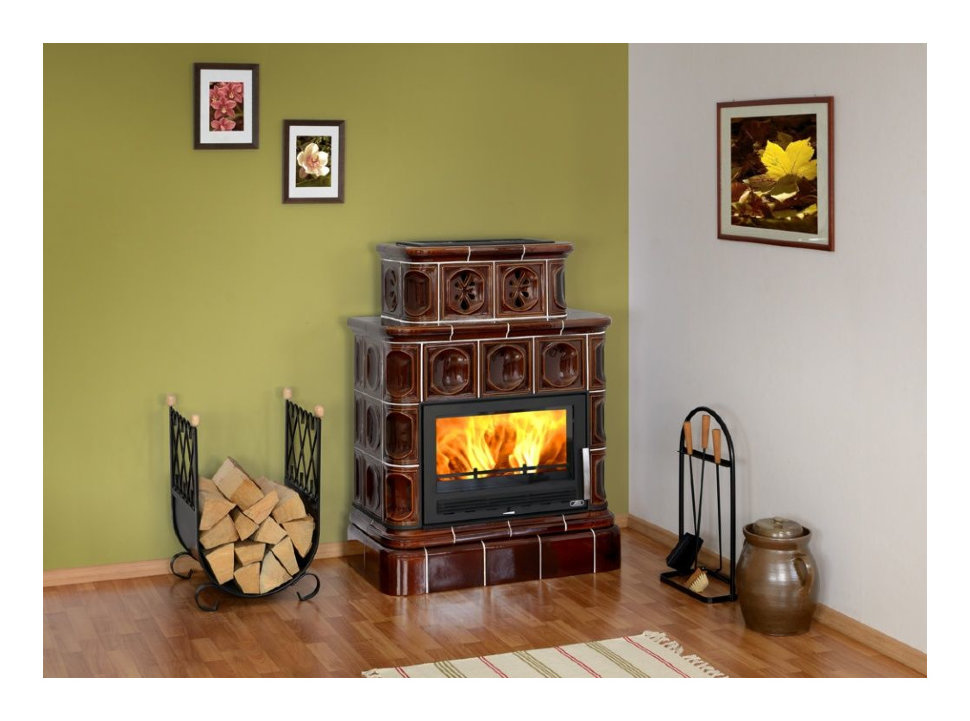 Кафельная печь-камин ABX Karelie (кафельный цоколь) (с водным контуром 10 кВт)