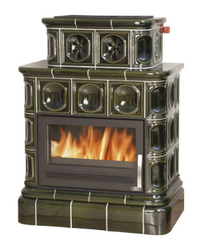 Кафельная печь-камин ABX Karelie (кафельный цоколь) (с водным контуром 10 кВт)