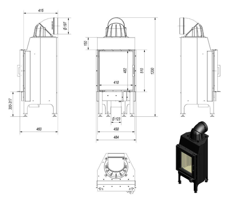 Каминная топка Kratki Nadia 8