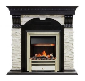 Каминокомплект Dublin - Вегне / Сланец белый с очагом Cavendish