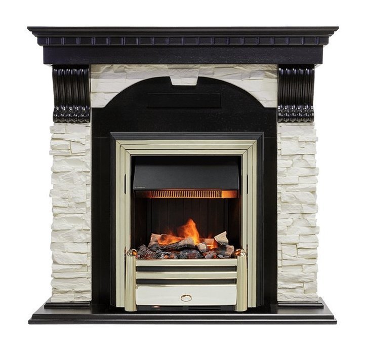 Каминокомплект Dublin - Вегне / Сланец белый с очагом Cavendish
