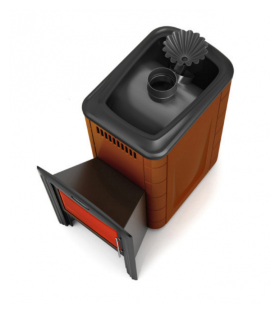 Дровяная печь для бани TMF Ангара 2012 Inox Витра ЗК терракота