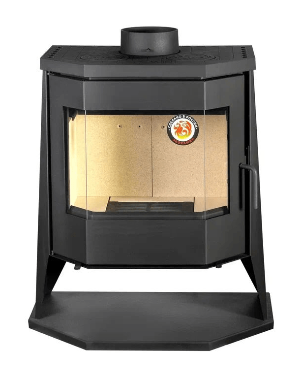 Печь-камин ЭкоКамин БАВАРИЯ ПАНОРАМА ПРИЗМА с плитой (РК 189)