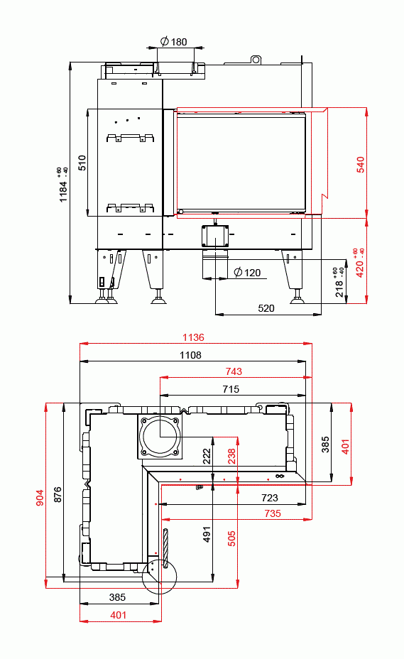 Каминная топка BeF Flat 8 L