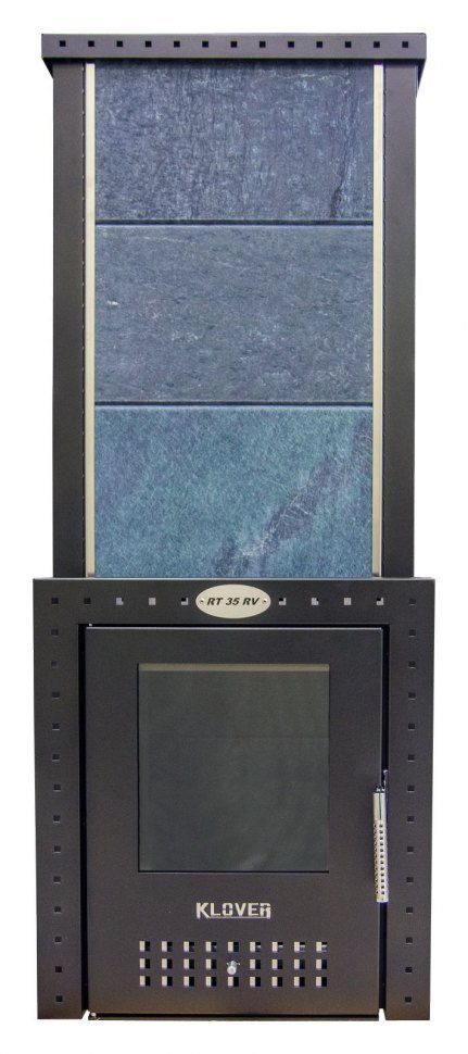 Дровяная печь для бани Klover KLV RT RV 35 S (серпентинит Италия) комплект