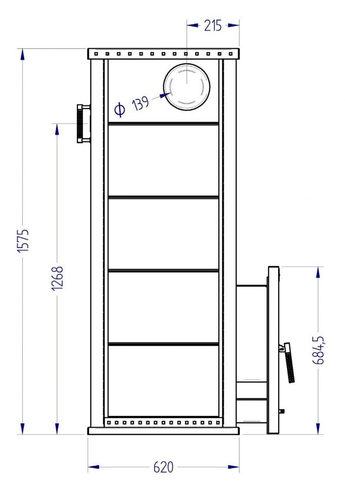 Дровяная печь для бани Klover KLV RT RV 35 S (серпентинит Италия) комплект